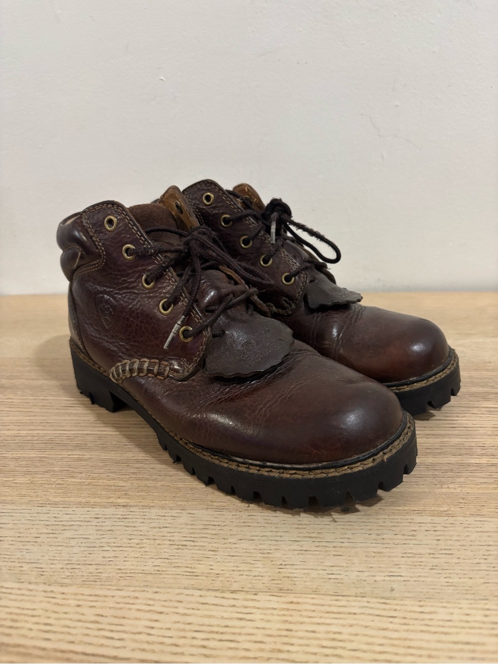 Pedag Brown Leather Work Boots Size 7